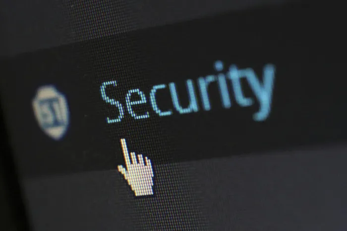 A close-up view of the word 'Security' with a cursor hovering over it, symbolizing security features in software.